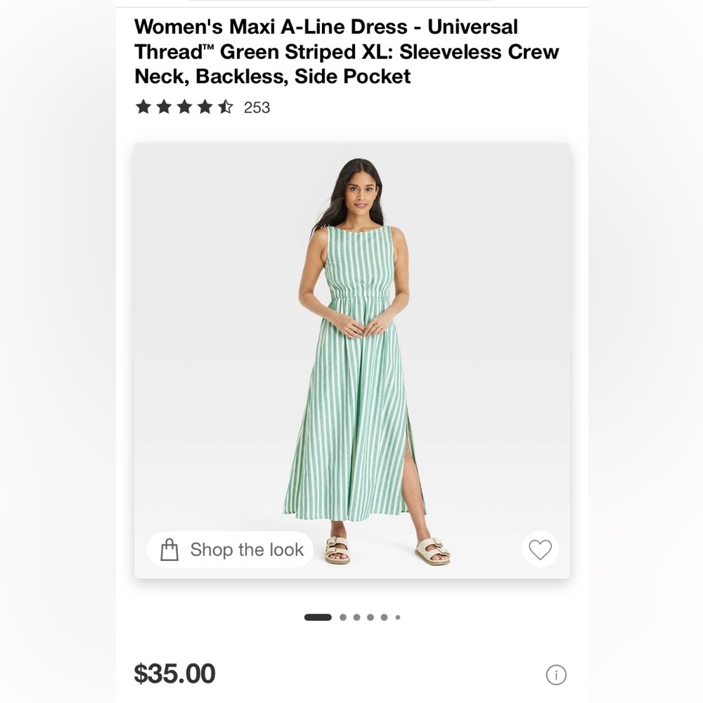 Universal Thread Green and White Maxi Dress